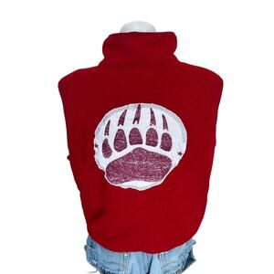 University Montana Grizzlies Fleece Vest XL Red Full Zip Football Tailgate UM